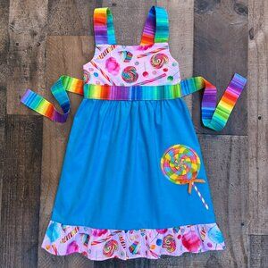 Lollipop Candyland Birthday Girl Jumper Dress